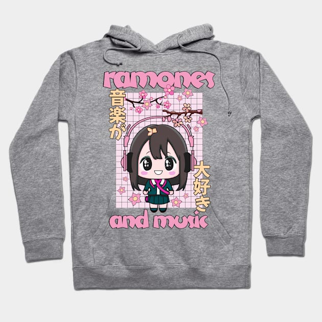 ramone anime and music Hoodie by Kami Sayang Sama Jamsah